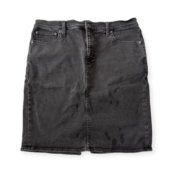 Gap 1969 Distressed Black Denim Mini Skirt,  Size 31R - Picture 1 of 12